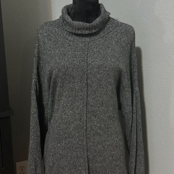 Flax By Angelheart Womens Sweater Dress Medium Turtleneck 3/4 Sleeve Wool Blend - Picture 3 of 8